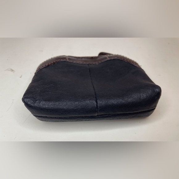 Brighton Women’s Black and Brown Heart Accent Leather Coin‎ Mini Wallet - Picture 5 of 5